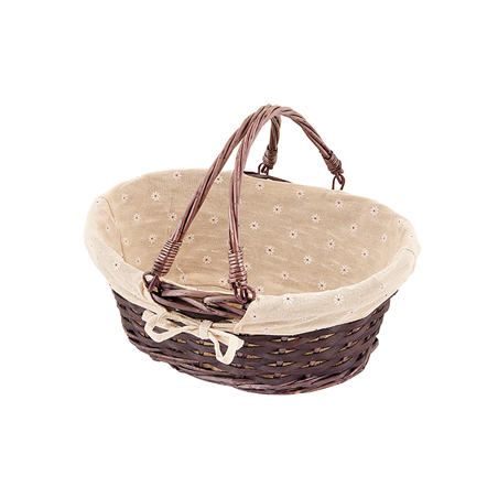 Image CORBEILLE ANSES OVALE  36x25x15/28 CM PRUNE OSIER (20 UNITÉ) #1