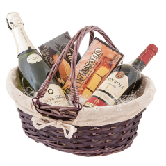 CORBEILLE ANSES OVALE 36x25x15/28 CM PRUNE OSIER (20 UNITÉ)