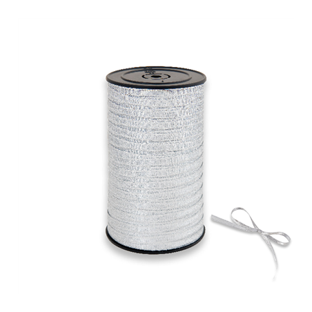 Image RUBAN "GLITTEX"  5 MMx50 M ARGENTE PP (1 UNITÉ) #1
