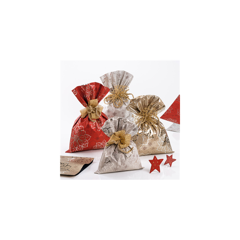 50 SACS METAL."STELLA DI NATALE" 20x35 CM. ARGENTE PP (1 UNITÉ) 50 SACS METAL."STELLA DI NATALE" 20x35 CM. ARGENTE PP (1 UNITÉ)