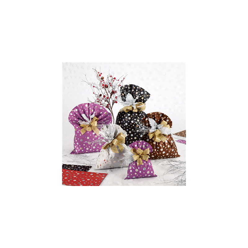 50 SACS METAL."DOTS"  20x35 CM. NOIR PP (1 UNITÉ)