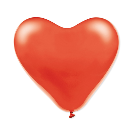 Image 100 U. BALLONS "COEUR"  Ø 31 CM ROUGE LATEX (1 UNITÉ) #1