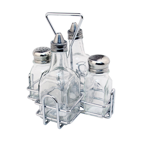 Image SET HUILIER 4 PIÈCES  16x14x17,6 CM ARGENTE INOX (1 UNITÉ) #1