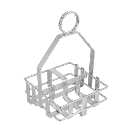 Image RACK POUR CONDIMENTS  10,5x10,5x17 CM ARGENTE LAITON (1 UNITÉ) #1