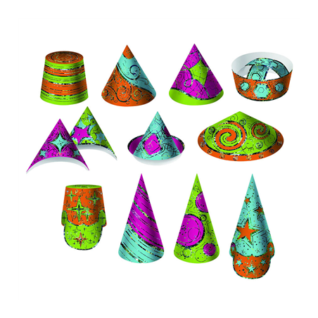 Image CHAPEAUX HOLOGRAPHIQUES  7,5/23 (h) CM CARTON (12 UNITÉ) #1