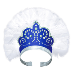 Image TIARAS HOLOGRAPHIQUES CONIQUES   BLEU CARTON (12 UNITÉ) #1