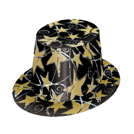 Image HAUTS DE FORME HOLOGRAPHIQUES   NOIR CARTON (12 UNITÉ) #1