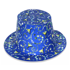 HAUTS DE FORME HOLOGRAPHIQUES   BLEU CARTON (12 UNITÉ)