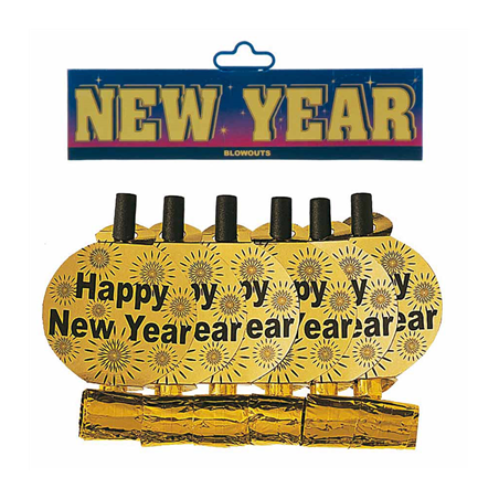 Image 6 LANGUES DE BELLE-MERE "HAPPY NEW YEAR"  34x3 CM DORE (24 UNITÉ) #1