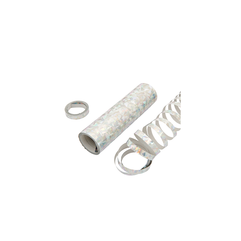 2x18 SERPENTINS  7MMx4M ARGENTE PAPIER (1 UNITÉ)