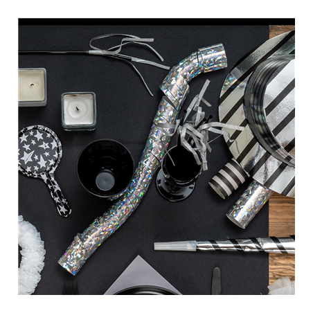 2x18 SERPENTINS  7MMx4M ARGENTE PAPIER (1 UNITÉ)