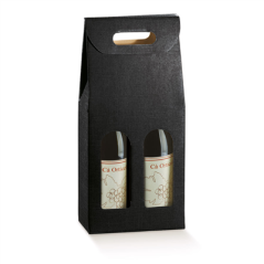 Image 30 U. CARTONS 2 BOUTEILLES  18x9x34 CM NOIR CARTON (1 UNITÉ) #1