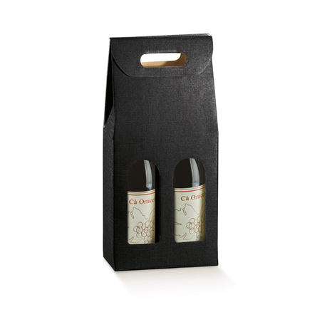 Image 30 U. CARTONS 2 BOUTEILLES  18x9x34 CM NOIR CARTON (1 UNITÉ) #1