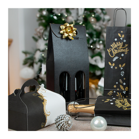 30 U. CARTONS 2 BOUTEILLES  18x9x34 CM NOIR CARTON (1 UNITÉ)