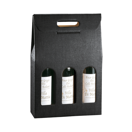 Image 30 U. CARTONS 3 BOUTEILLES  27x9x38,5 CM NOIR CARTON (1 UNITÉ) #1