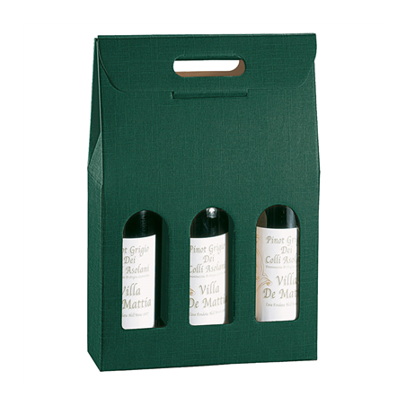 Image 30 U. BOÎTES 3 BOUTEILLES  27x9x38,5 CM VERT CARTON (1 UNITÉ) #1