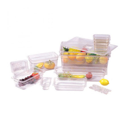 BAC GASTRONORM 1/1 7,7 L 53x32,5x6,5 CM TRANSPARENT POLYCARBONATE (1 UNITÉ)