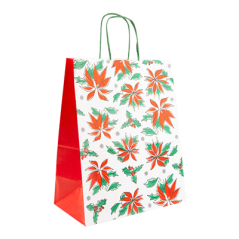 Image SAC SOS SANS ANSES - MODELE "CHRISTMAS" 80 G/M2 26+14x32 CM BLANC CELLULOSE (250 UNITÉ) #1