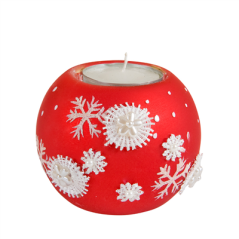 Image BASE POUR TEA-LIGHTS  8x8x7 CM ROUGE VERRE (4 UNITÉ) #1