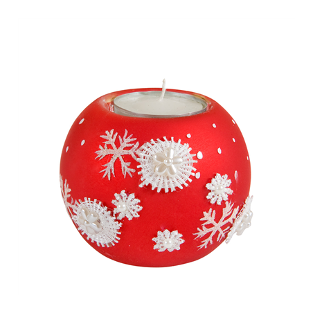 Image BASE POUR TEA-LIGHTS  8x8x7 CM ROUGE VERRE (4 UNITÉ) #1