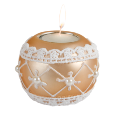 Image BASE POUR TEA-LIGHTS  8x8x7 CM OR VERRE (4 UNITÉ) #1