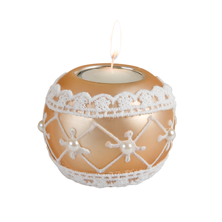 Image BASE POUR TEA-LIGHTS  8x8x7 CM OR VERRE (4 UNITÉ) #1