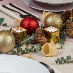 BOUGIE DANS VERRE  5,1x5,1 CM OR PARAFFINE (12 UNITÉ)