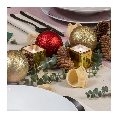 BOUGIE DANS VERRE  5,1x5,1 CM OR PARAFFINE (12 UNITÉ)