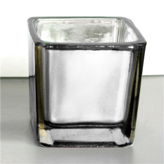 Image BOUGIE DANS VERRE  5,1x5,1 CM ARGENTE PARAFFINE (12 UNITÉ) #1