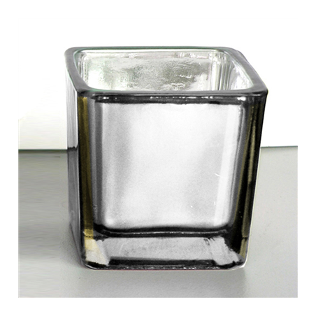 Image BOUGIE DANS VERRE 5,1x5,1 CM ARGENTE PARAFFINE (12 UNITÉ) #1