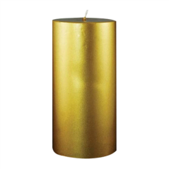 Image BOUGIE CYLINDRIQUE  7,5x15 CM OR PARAFFINE (1 UNITÉ) #1