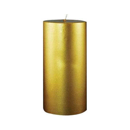 Image BOUGIE CYLINDRIQUE  7,5x15 CM OR PARAFFINE (1 UNITÉ) #1