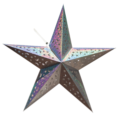 Image ÉTOILE AVEC LIMIÈRE LEDS  Ø 60 CM ARGENTE PAPIER (10 UNITÉ) #1