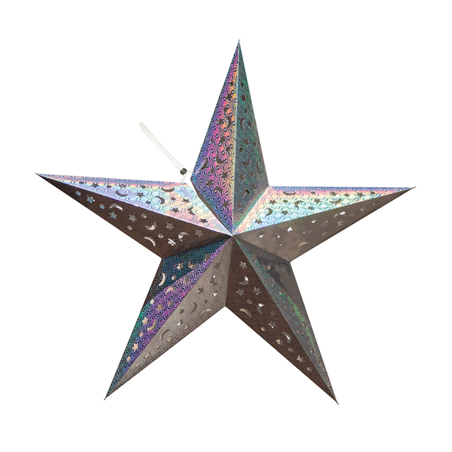 Image ÉTOILE AVEC LIMIÈRE LEDS  Ø 60 CM ARGENTE PAPIER (10 UNITÉ) #1
