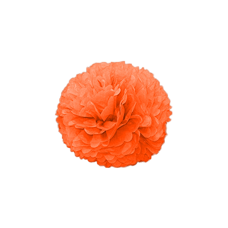Image POM POM FLOWER  Ø 25 CM ORANGE PAPIER (10 UNITÉ) #1