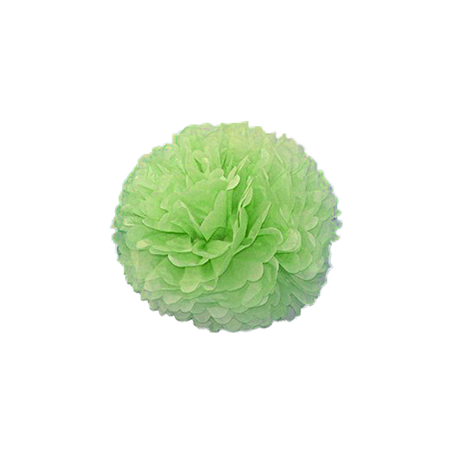 Image POM POM FLOWER  Ø 25 CM VERT (10 UNITÉ) #1