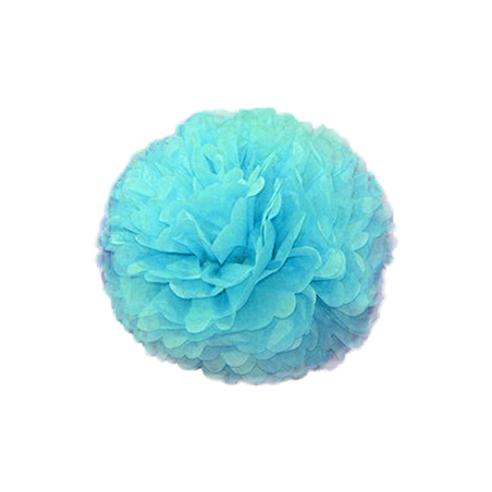 Image POM POM FLOWER  Ø 35 CM BLEU PAPIER (10 UNITÉ) #1