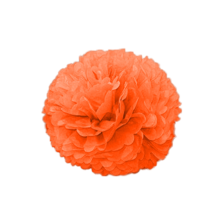 Image POM POM FLOWER  Ø 35 CM ORANGE (10 UNITÉ) #1
