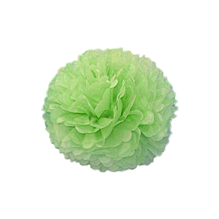 Image POM POM FLOWER  Ø 35 CM VERT PAPIER (10 UNITÉ) #1