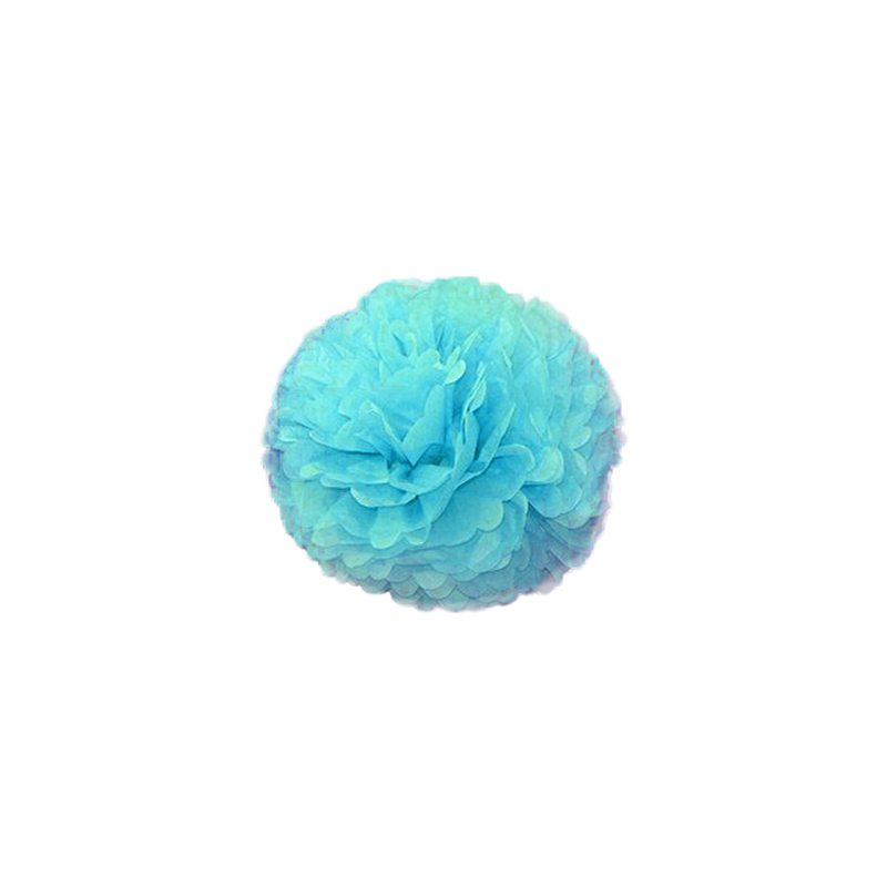 POM POM FLOWER  Ø 48 CM BLEU PAPIER (10 UNITÉ)