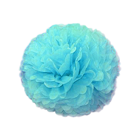 Image POM POM FLOWER  Ø 48 CM BLEU PAPIER (10 UNITÉ) #1
