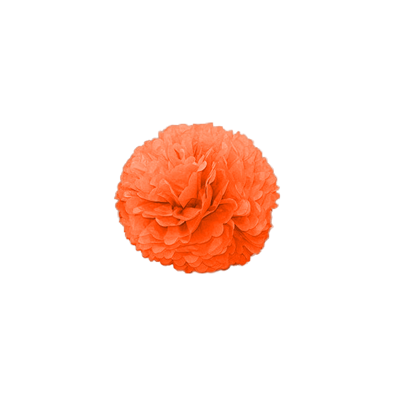 POM POM FLOWER  Ø 48 CM ORANGE PAPIER (10 UNITÉ)