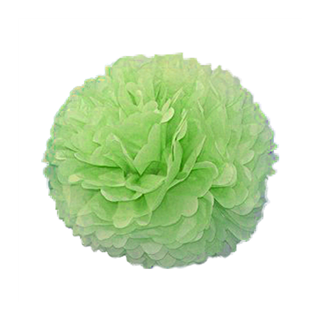 Image POM POM FLOWER  Ø 48 CM VERT PAPIER (10 UNITÉ) #1