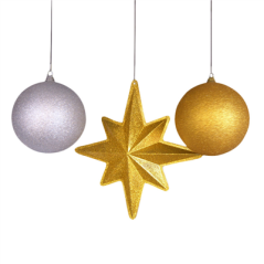 Image ETOILE + 2 BALLONS  55 / 25 CM OR PVC (1 UNITÉ) #1