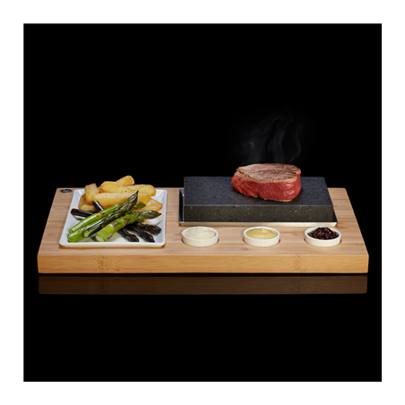 CHICAGO LAVA STONE 20x12 CM / BASE 42x25 CM/ASSIETTE 22x14 C (3 UNITÉ)