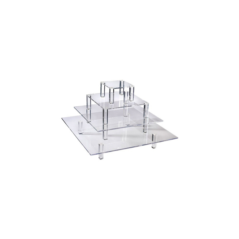 PRÉSENTOIR 4 ÉTAGES BUFFET  50/40/30/20 CM TRANSPARENT ACRYLIQUE (1 UNITÉ)
