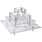 Image PRÉSENTOIR 4 ÉTAGES BUFFET  50/40/30/20 CM TRANSPARENT ACRYLIQUE (1 UNITÉ) #1