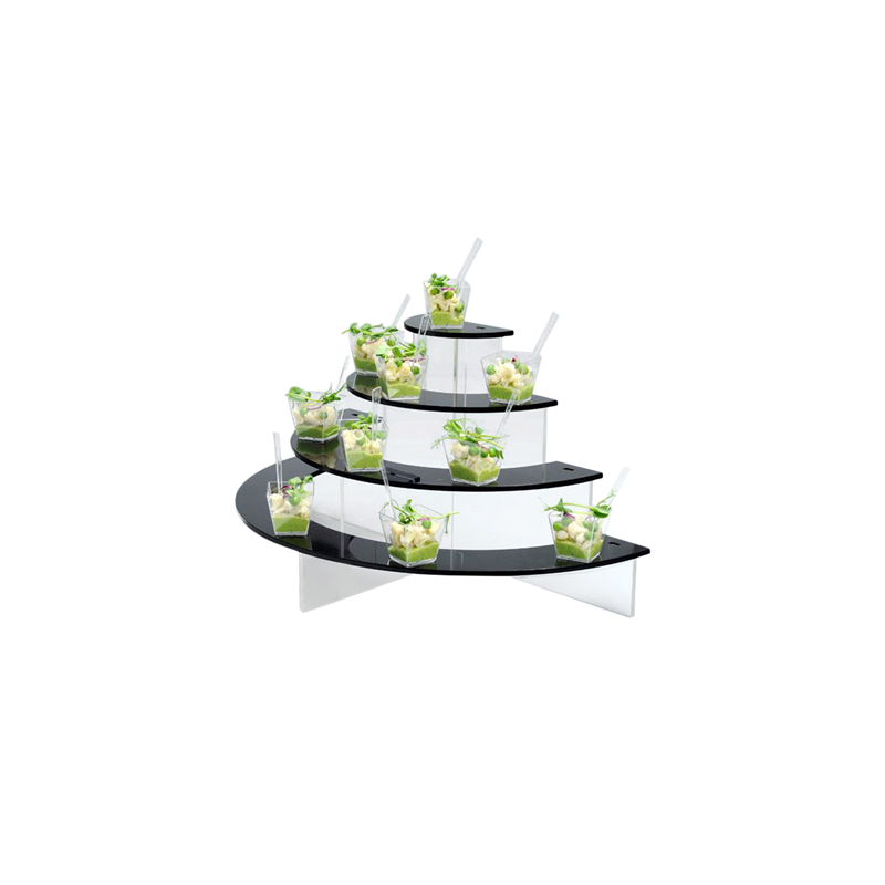 PRÉSENTOIR 4 ÉTAGES BUFFET  55x25x41 CM ACRYLIQUE (1 UNITÉ)