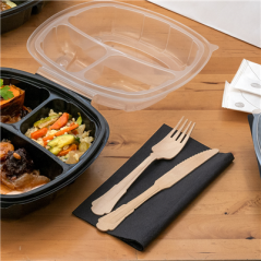 Image SET 4/1 FOURCHETTE, COUTEAU, CUILLÈRE, SERVIETTE 'CLASSIC'  20 CM NATUREL BOIS (100 UNITÉ) #3