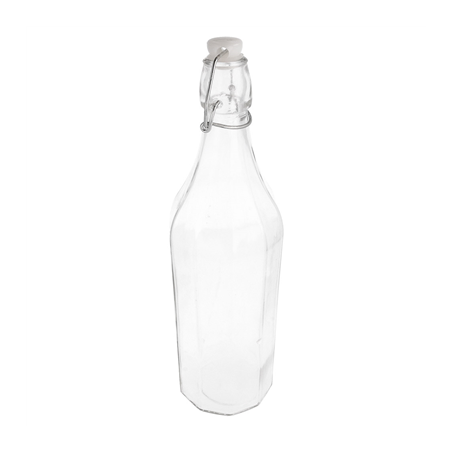 Image BOUTEILLE + FERMETURE CLIP 'WAKI GLASS' 1 L Ø 8,5x32,5 CM TRANSPARENT VERRE (12 UNITÉ) #1
